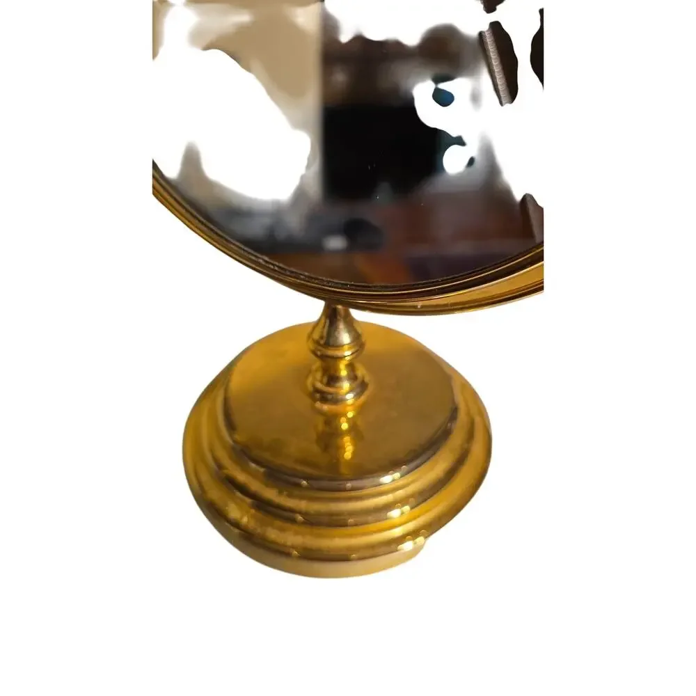 Brass Base and Holding Chamber Makeup Mirror Double Side Magnifying